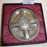 Bank of England Tercentenary boxed silver dish 1694-1994, hallmarked