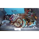 Crate of costume jewellery