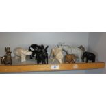 Various soapstone and ebony elephant figures