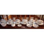Hammersley & Co vintage floral lidded set of six chocolate cups & saucers, with other china