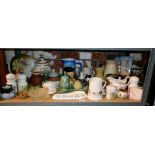 Various ceramics on one shelf
