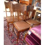 Set of six Art Nouveau carved mahogany dining chairs