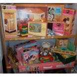 Large quantity of vintage Sindy Doll boxed accessories, inc. two Sindy Superhomes and Fisher Price