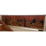 Chris Smallwood oil on board of panorama of a cityscape, signed and dated '63