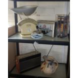 Salter kitchen scales, Roberts radio, Dr. Who tin and videos, etc.