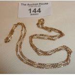 9ct gold fancy link necklace, approx 5g, approx. 20" long