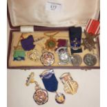 Assorted Masonic and prize medals and medallions, some enamel
