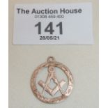 9ct rose gold masonic pendant or fob medal