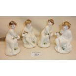 Set of four Crown Derby Infant Seasons figures