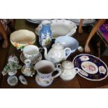 Assorted ceramics, inc. Honiton jug, Art Deco bowl, etc.