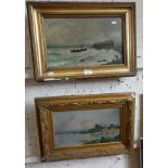 Two Victorian gilt framed marine oils on canvas