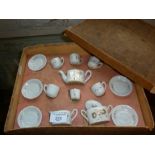 German porcelain doll's tea set in original box