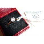 18ct gold and platinum diamond solitaire ring, approx UK size L-M