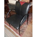 Vintage German designer Industrial leather office chair, by Klober