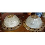 Pair of glass ceiling lights