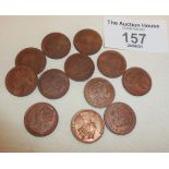 12 x Jubilee Model Half Farthing coins 1887