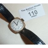 1930's ladies Rolex wrist watch (9ct gold cased), with engraved inscription under "(crown) H.H. From