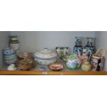 Collection of assorted modern Chinese & Japanese porcelain bowls, vases and jars