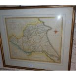 Antique J.CARY map of the East Riding of Yorkshire (2 folds), 17" x 21.5" image size, 24" x 28"