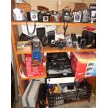 14 various cameras, three movie cameras, projectors and accessories