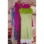 Vintage clothing: Large collection of 1970's and 80's polyester dresses, inc. maxi styles. Labels