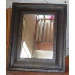 Victorian wall mirror with embossed copper covered frame