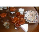 Beswick Retro coffee set and two Victorian meat plates