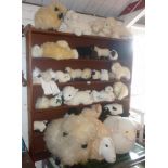 Very large herd of assorted soft toy sheep, inc. Merino and other woolies (36) and some that baa!