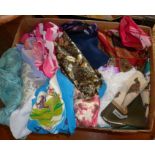 Vintage Clothing: Large quantity of assorted silk and rayon headscarves