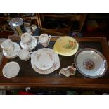 Carlton Ware salad bowl, a Royal Albert Moss Rose tea set and two other items