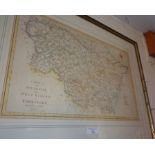 Antique map of the South Part of West Riding of Yorkshire by J. Cary, 21" x 28", inc. frame