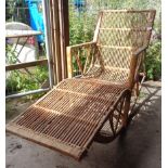 Canework rocking garden lounger