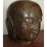 Large Oriental carved granite bust of a buddha
