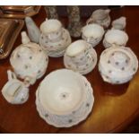 Victorian floral painted teaset, a pair of Arts & Crafts chintz Crown Ducal floral vases etc