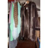 Vintage clothing: Harrods faux fur coat, 1950's and 1960's dresses, labels include Bernard Freres,