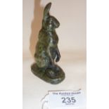 Bronze of sitting hare by Alfred Dubucand (1828-1894), approx. 9.5cm high and impressed signature