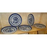 Six 18th c. Chinese porcelain painted blue and white plates