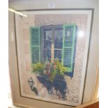 A Simon Bull colour print titled "Sunlit Window I" 23/150, 34" x 26" inc. frame