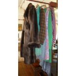 Vintage clothing: Harrods faux fur coat, 1950's and 1960's dresses, labels include Bernard Freres,