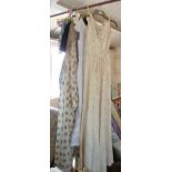 Vintage clothing:Gauzy paisley cotton Kaftan, vintage cotton slip dresses, 1920's/30's evening