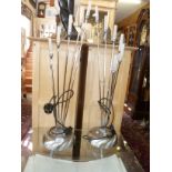 Pair of modern chrome table lamps
