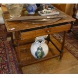 18th c. oak side table with single drawer