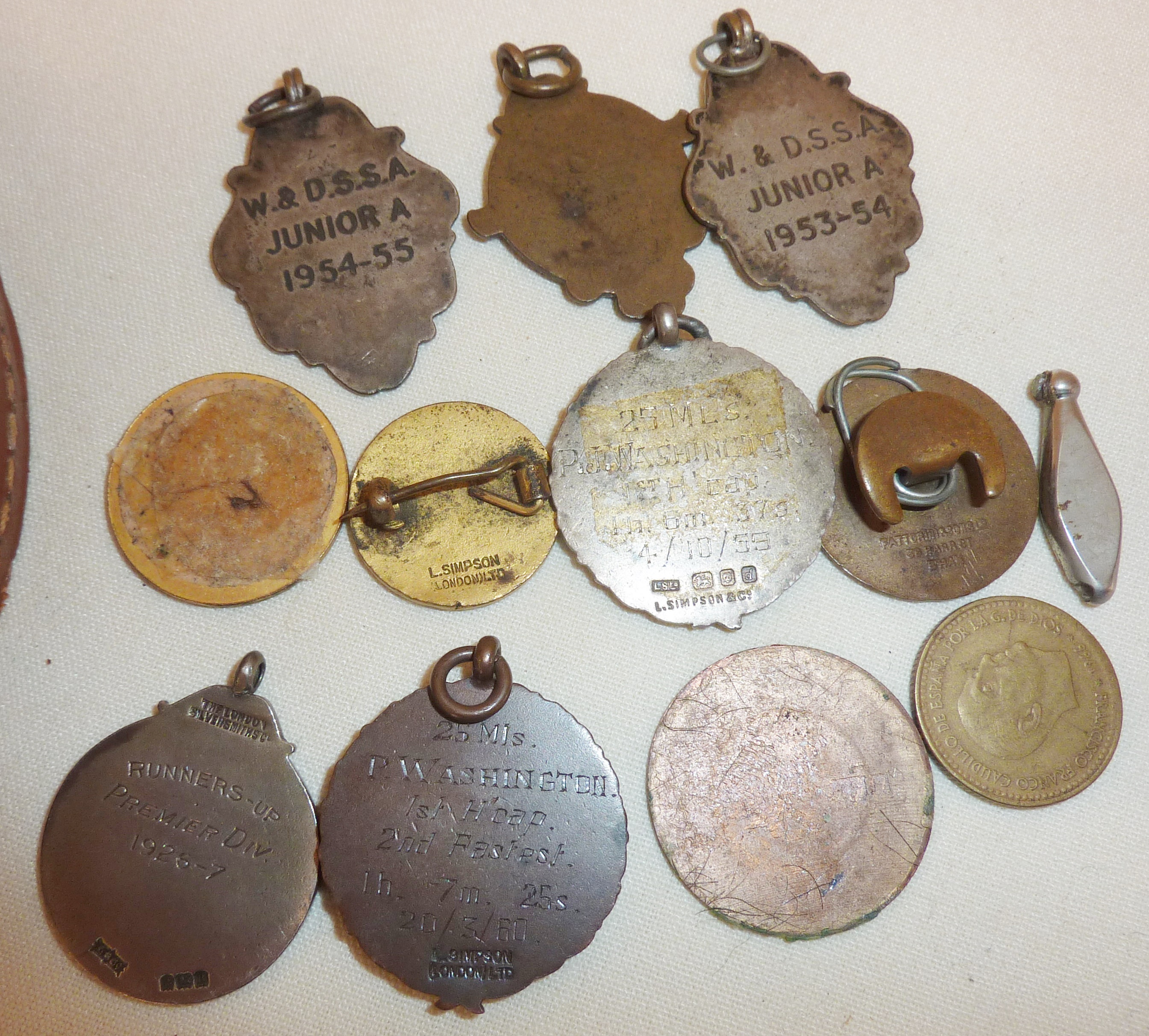 Various enamel sports medals and badges, some football and hallmarked silver - Image 2 of 2
