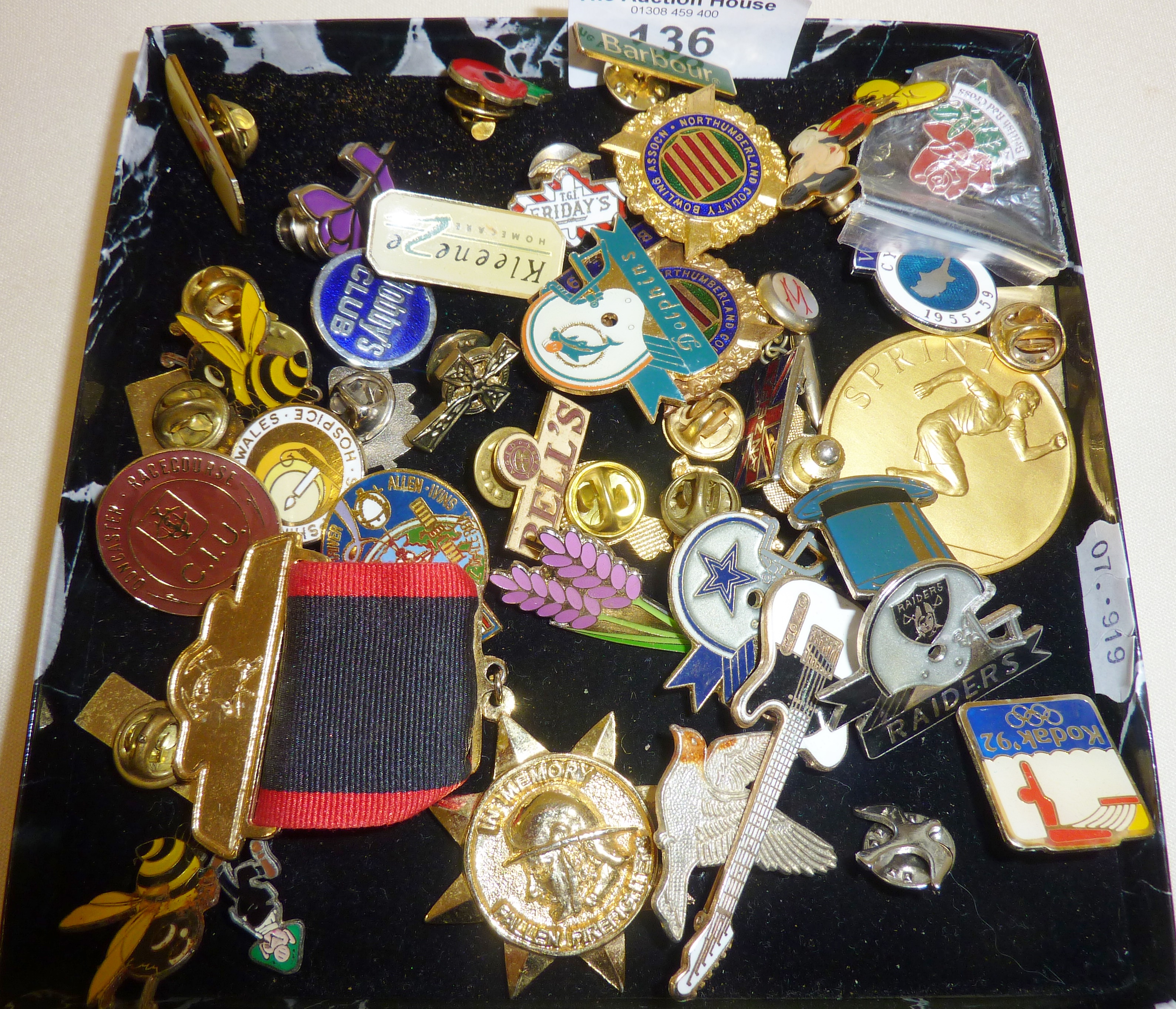Vintage enamel badges, some medallions and a medal
