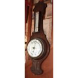 Oak barometer, pair Art Deco carved Scottie Dog wooden bookends and cutlery etc.