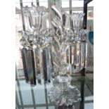 Victorian two-branch glass centre piece candlesticks epergne