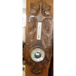 Carved wall barometer