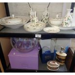 Collection of Wedgwood Wild Strawberry china, a Wedgwood Clio lidded box and two cut-glass bowls,