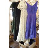 Vintage clothing: 1940's and 1950's dresses, 1970's maxi dress etc. (some damage)