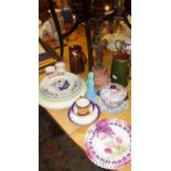 Assorted crockery and a candle holder